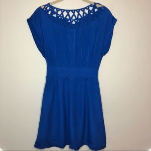 Blue ruched waistline dress | size S